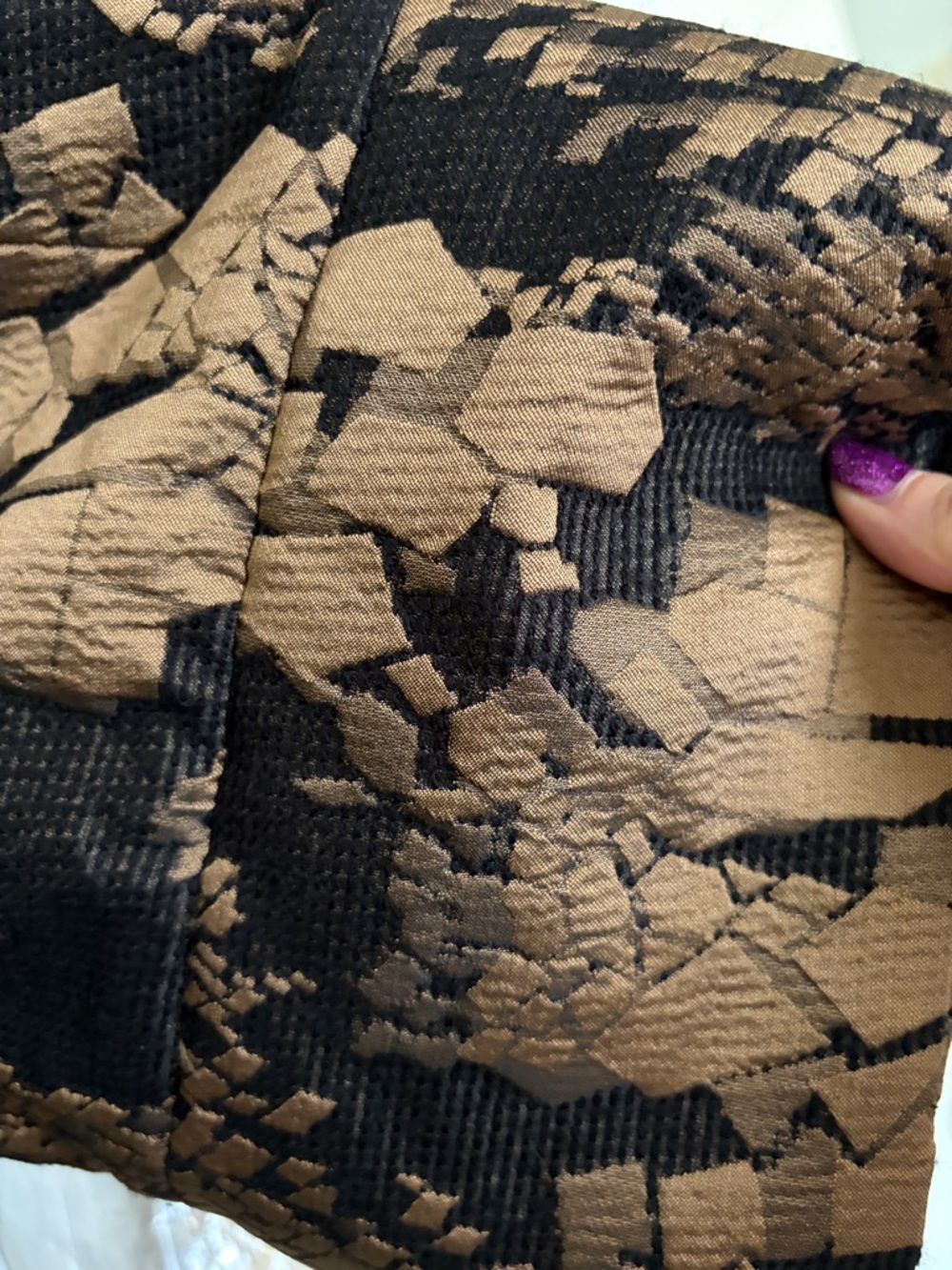 MarlaWynne Black and Tan Draped Open Front Coat - Picture 4 of 5